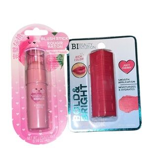 Set2-Juicy Cherry Lipstick - 💄 Perfect peach blush Stick